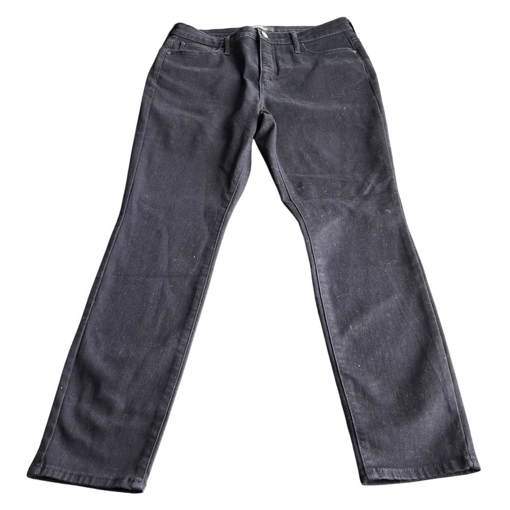 Jordache‎ Womens High Rise Curvy Skinny Jeans 12 Black Stretch Denim Pants Y2K
